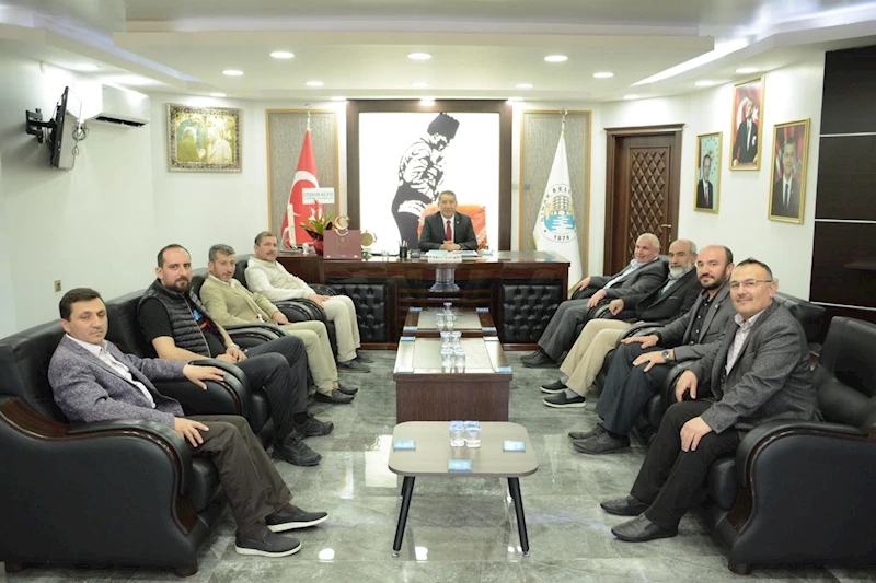 Dinar İlçesinde Din Görevlileri Belediye Başkanını Ziyaret Etti